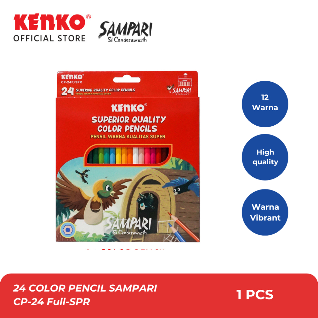 

KENKO 24 COLOR PENCIL SAMPARI/Pensil Warna CP-24 Sampari/CP-24 Full-SPR