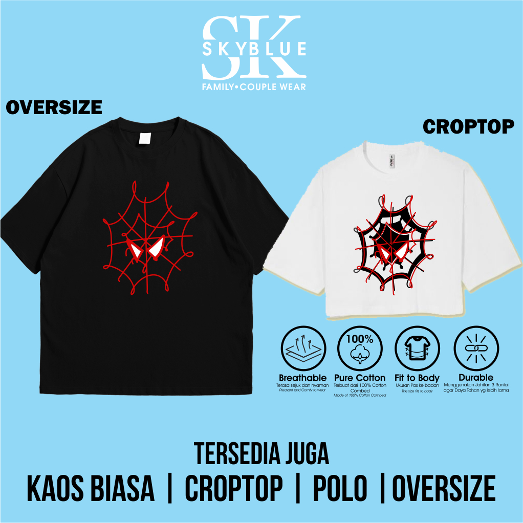 V5 Kaos Couple Spiderman Miles Morales & Gwen Stacy Warna Putih - Kaos Spiderman Couple - Tshirt Spi