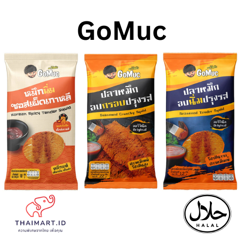 

Gomuc Snack Cumi-cumi Asli Thailand Halal - Seasoned Squid