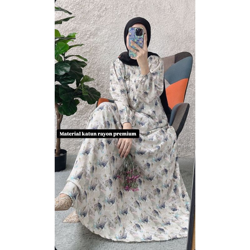 MAYAR DRESS JANNAT gamis mayar leaf original jannat
