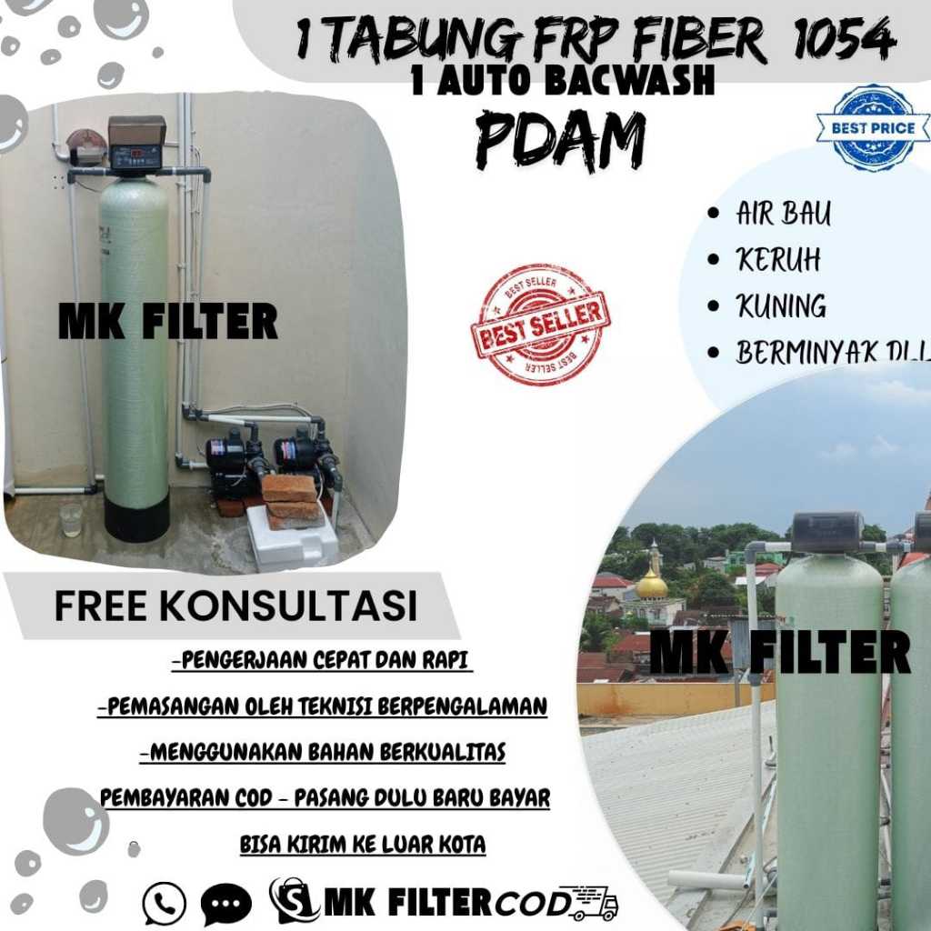 Paket filter air PDAM 1 TABUNG 1054 kepala otomatis