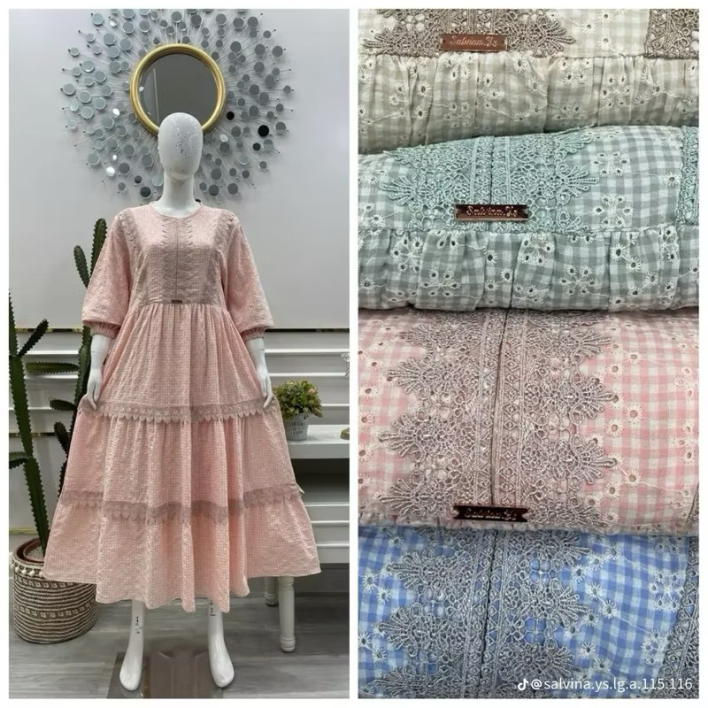 Gamis katbol motif kotak renda by salvina ys