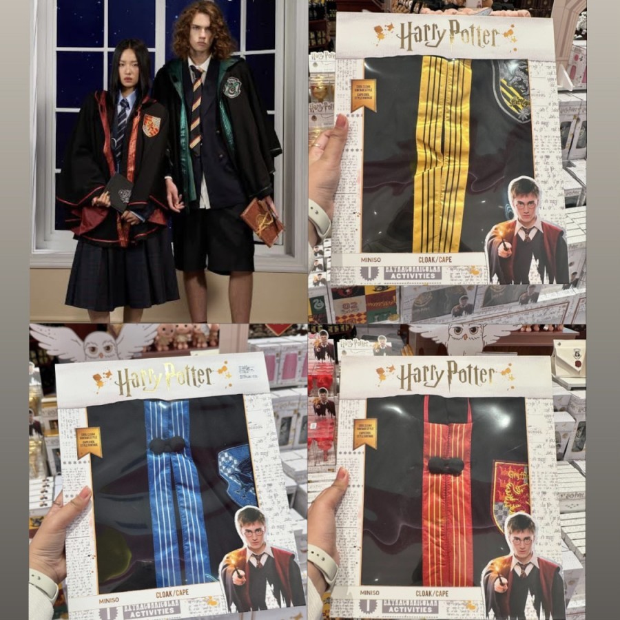 MINISO x HARRY POTTER CLOAK & SCARF GRYFFINDOR ROBE JUBAH KOSTUM COSTUME SLYTHERIN RAVENCLAW HUFFLEP