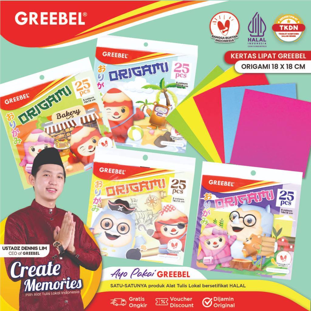 

Greebel Origami All Ukuran - Kertas Lipat Warna Warni Greebel