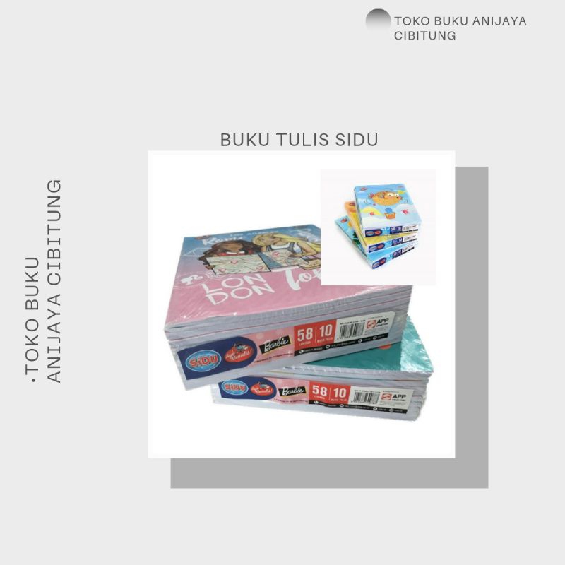 

BUKU TULIS SIDU 1 PACK ISI 10 DENGAN 58 LEMBAR ISI Kertas Paper