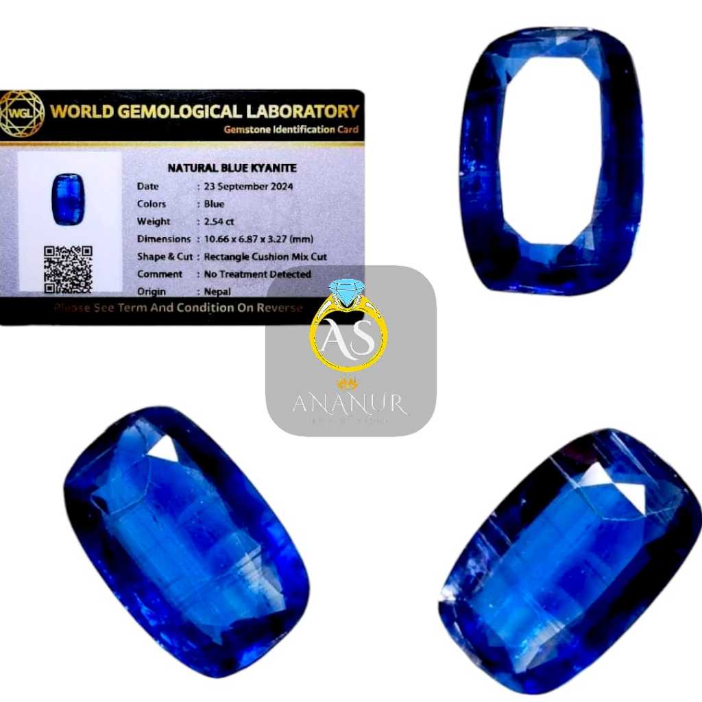 Batu Permata Natural Blue Kyanite Nepal Plus Memo