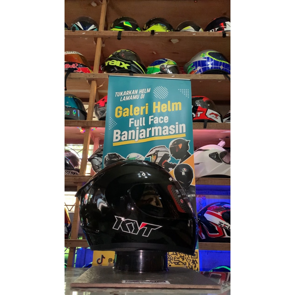 KYT R-10 BLACK GLOSSY HITAM