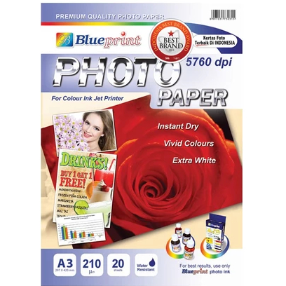 

Blueprint Glossy Photo Paper A3 210gsm 20s Kertas Foto