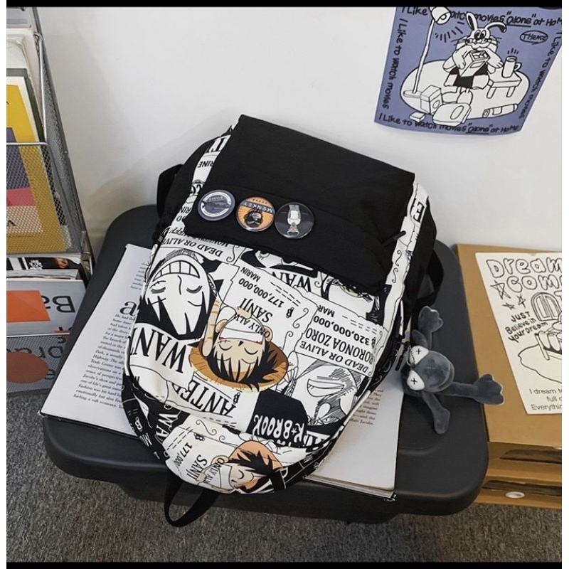 trend RANSEL onepiece Korean style Tas Ransel Tas sekolah wanita tas sekolah pria kekinian terbaru b