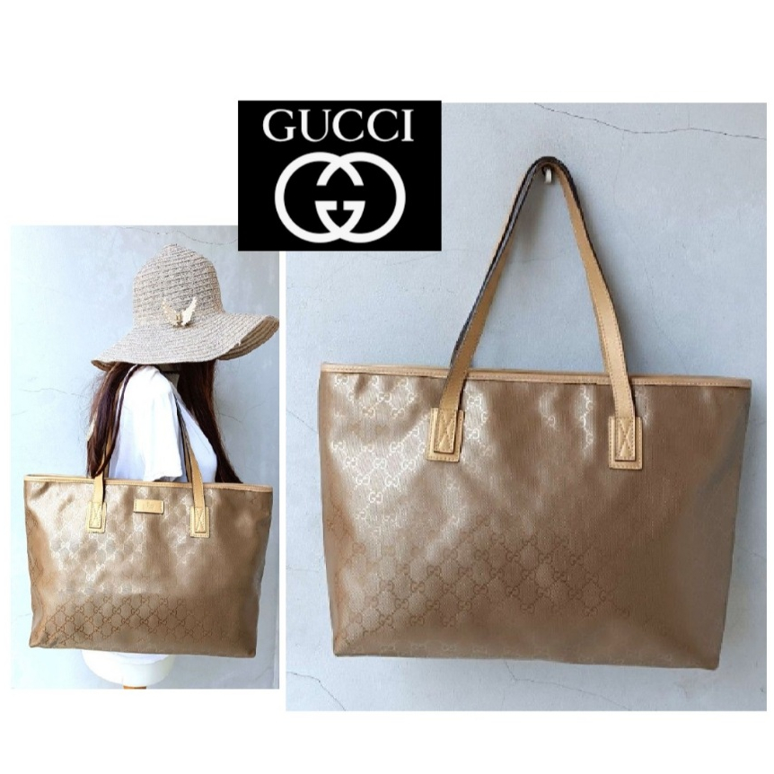 Gucc Gold Tote Bag Tas Wanita Warna Emas
