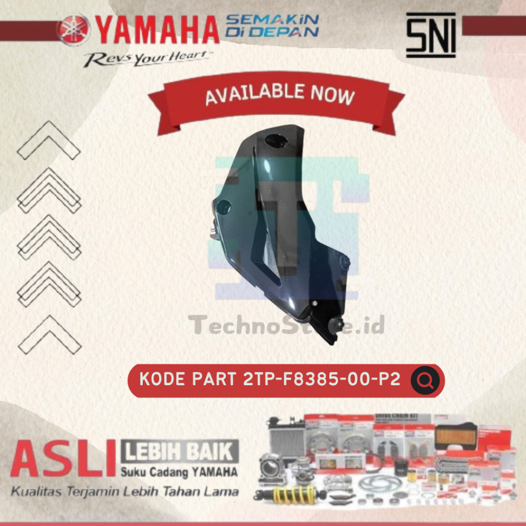 Cover Lower Tutup Under Cowl Kiri Vixion NVL Hitam Glossy ORIGINAL YAMAHA 2TP-F8385-00-P0