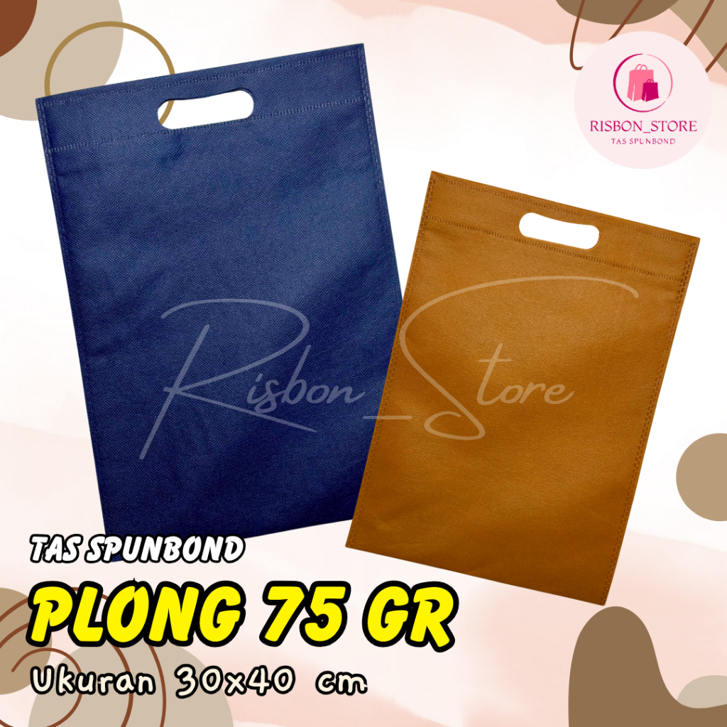 

TAS SPUNBOND PLONG (OVAL) 30X40 CM 75GR POLOS UNTUK TAS SOUVENIR, SYUKURAN, MENGENANG, PROMOSI, BANSOS,DLL