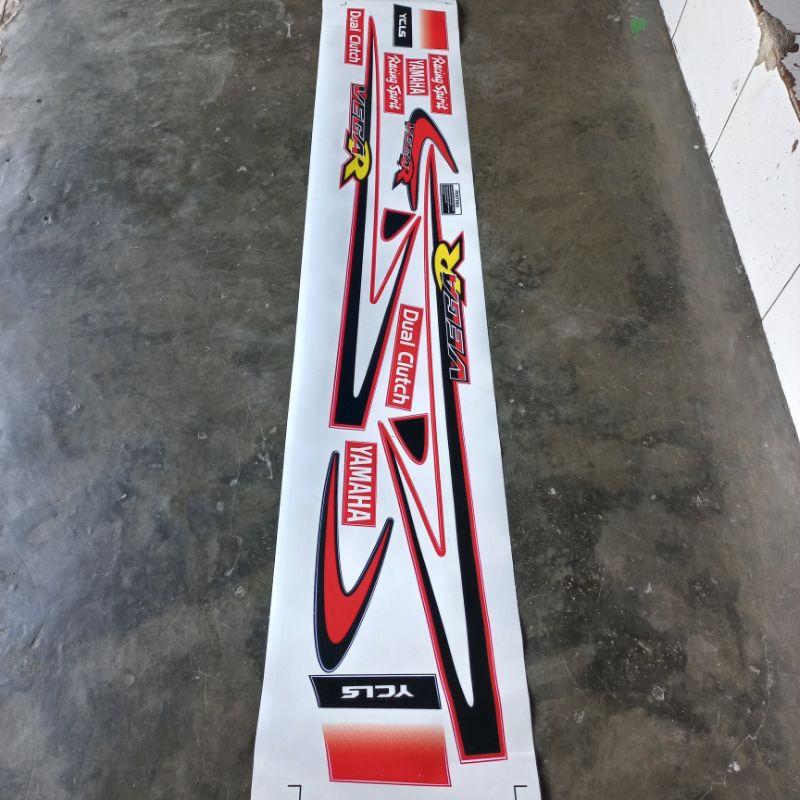 Sticker striping motor yamaha vega r lama custom model ss two malaysia merah tahan pernis print cutt