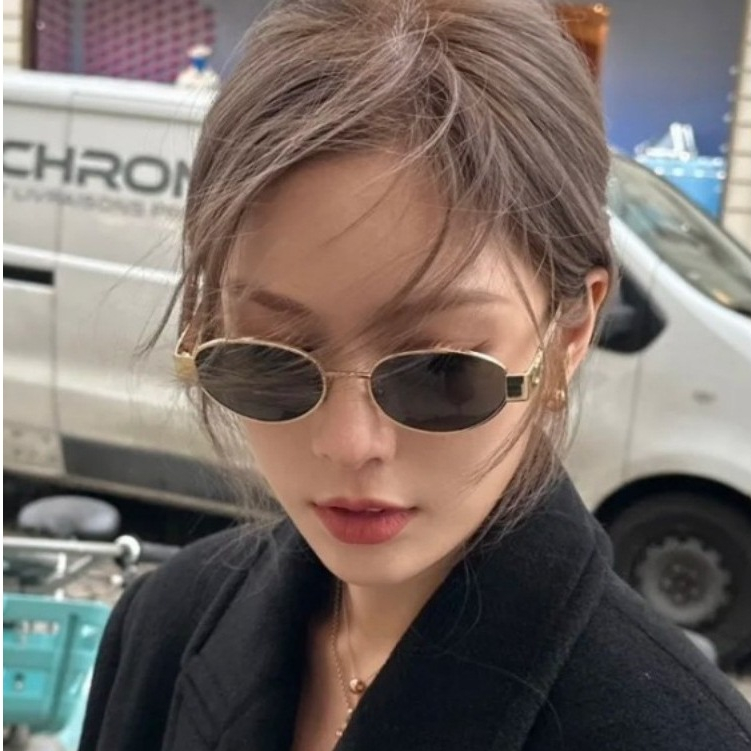 Kacamata hitam oval kacamata hitam gaya jalanan wanita gaya baru kacamata hitam retro
