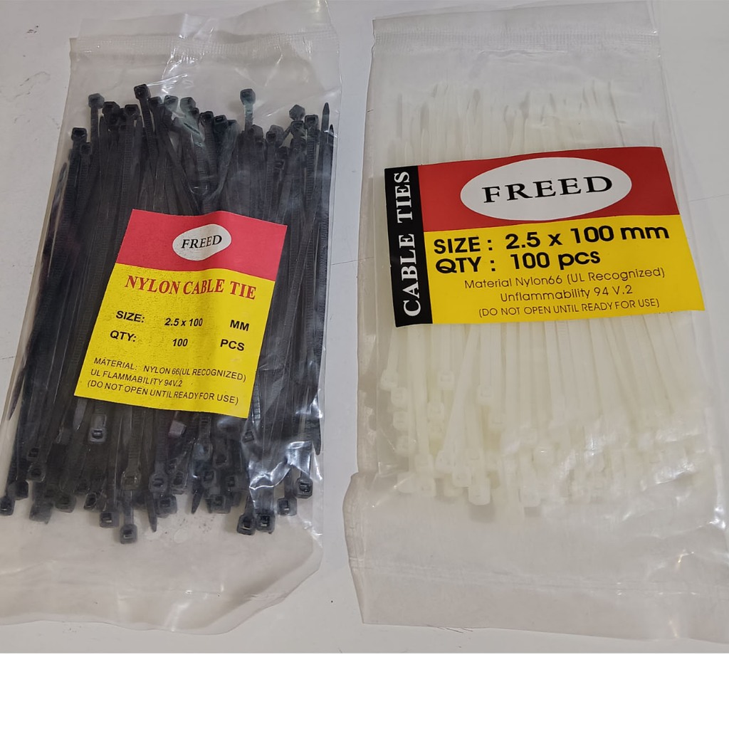 

FREED Kabel Ties Cable Tie Hitam/Putih 2.5x100mm (10cm).