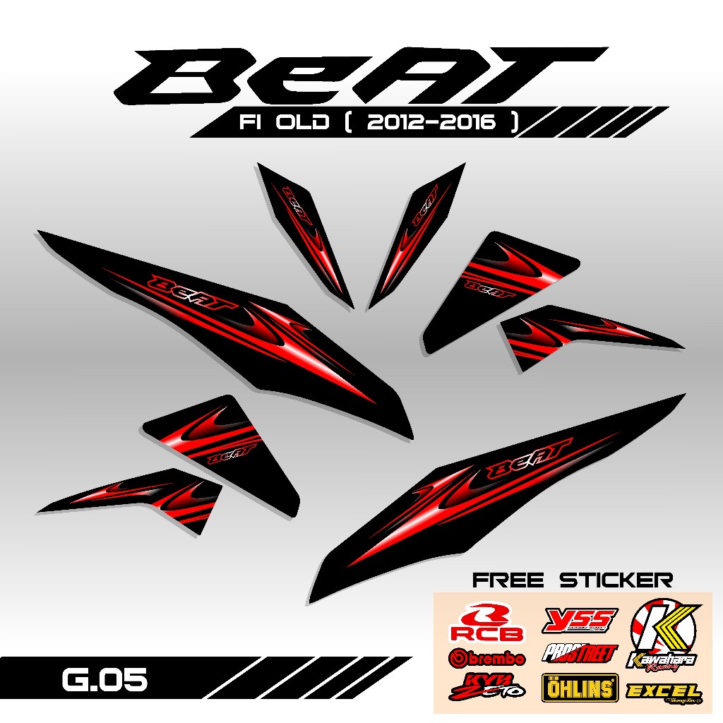 ( COD ) Striping Sticker Beat FI OLD 2012 2013 2014 2015 2016  Motif Desain Grafis Simple Stiker Var