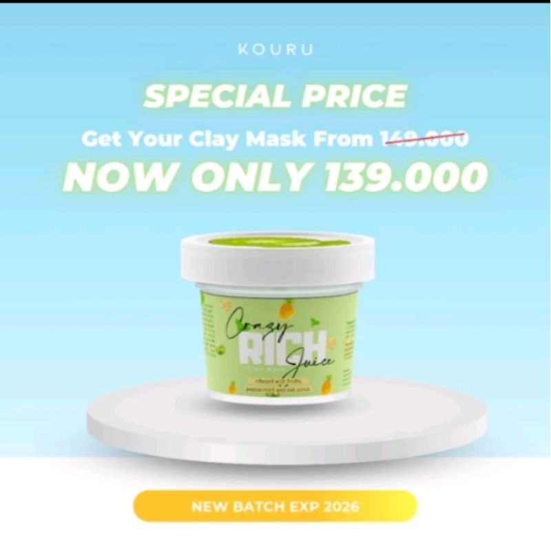KOURU Crazy Rich Juice Clay Mask 100gr (exp 2027)