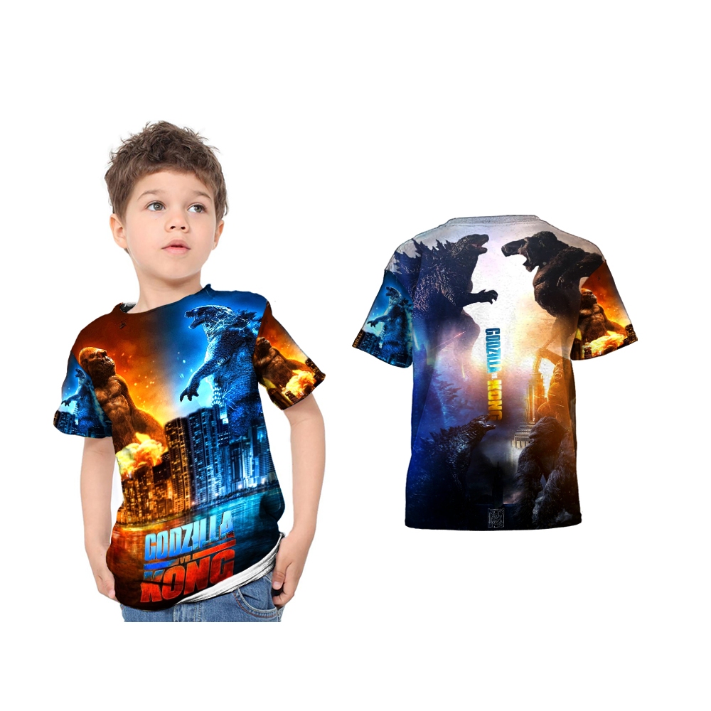 Baju Anak Godzilla | Kaos Godzilla | Baju Godzilla Anak Terbaru | Kaos Jersey Anak Godzilla vs Kong