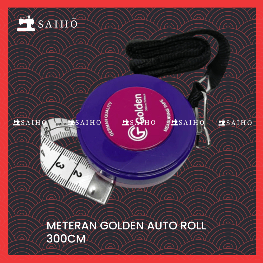 Meteran Jahit GOLDEN 300 CM / 3M AUTO ROLL | GERMAN QUALITY