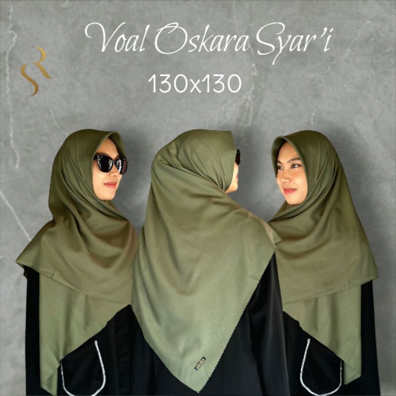Voal Syar'i 130x130 {FREE POUCH} / Voal Oskara Azara Syar'i / Voal Syar'i / Segiempat Syar'i / Kerud