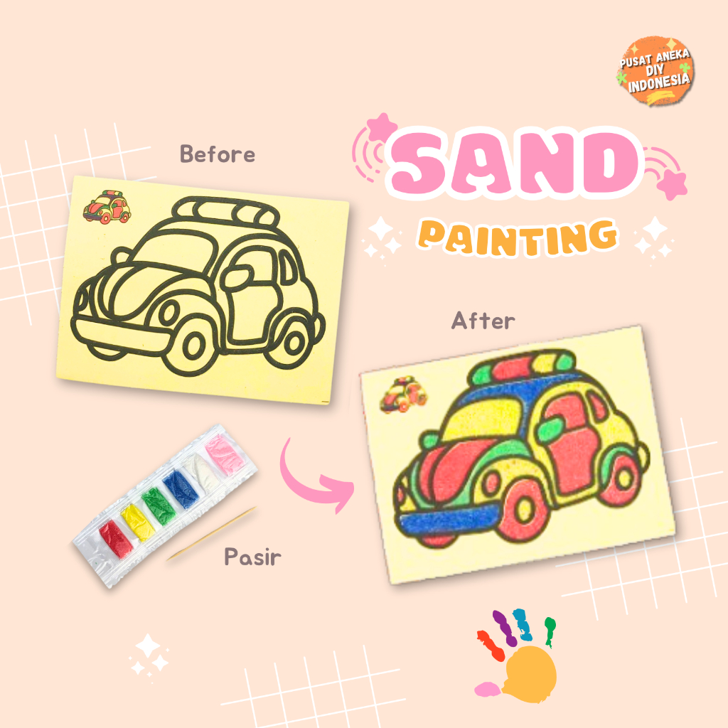 

DIY Sand Painting Kit For Kids Play | Paper Sticker Mewarnai Gambar Pasir Lukis Kertas Stiker Mainan Edukasi Anak