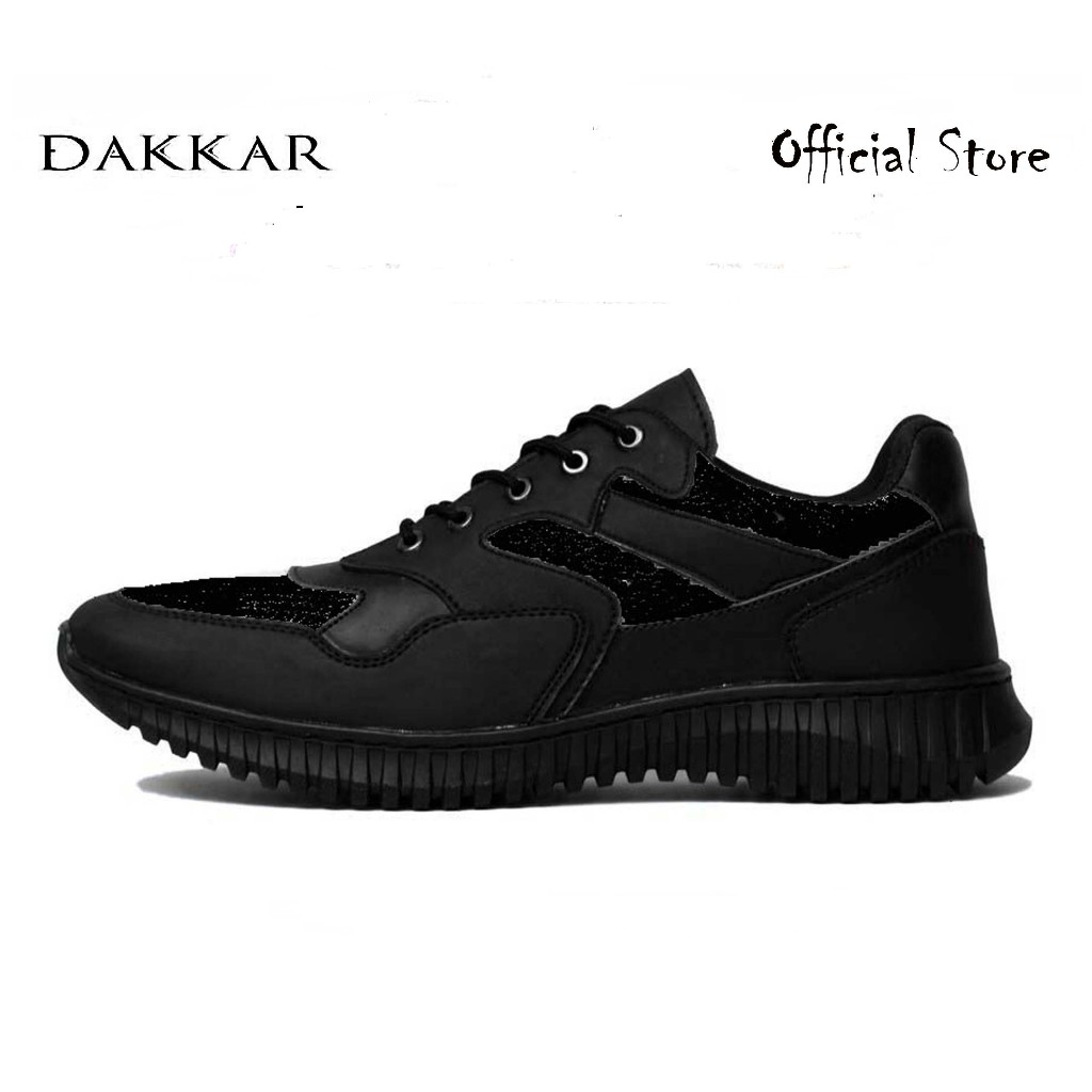 Dakkar Davie - Sepatu Sneakers Running Pria Full Black