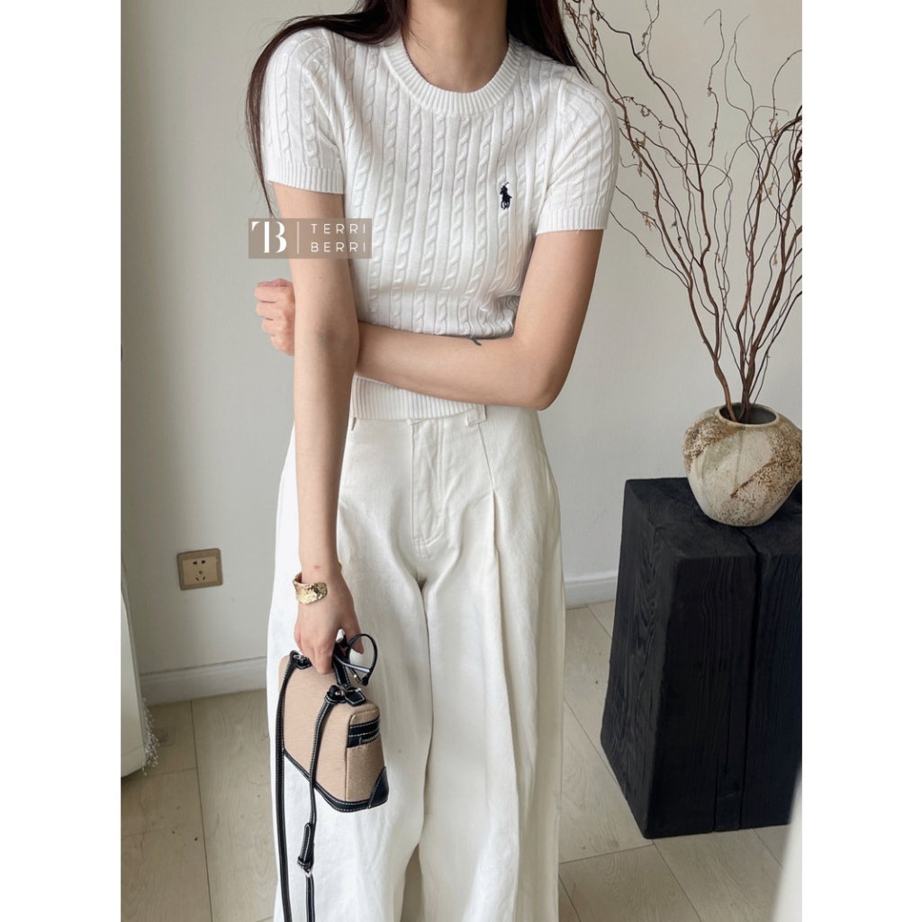 RinE45 Bomi Premium Knit Blouse Polo Korea RL Atasan Rajut Kerah Wanita Knit Top Basic Allsize Cewek