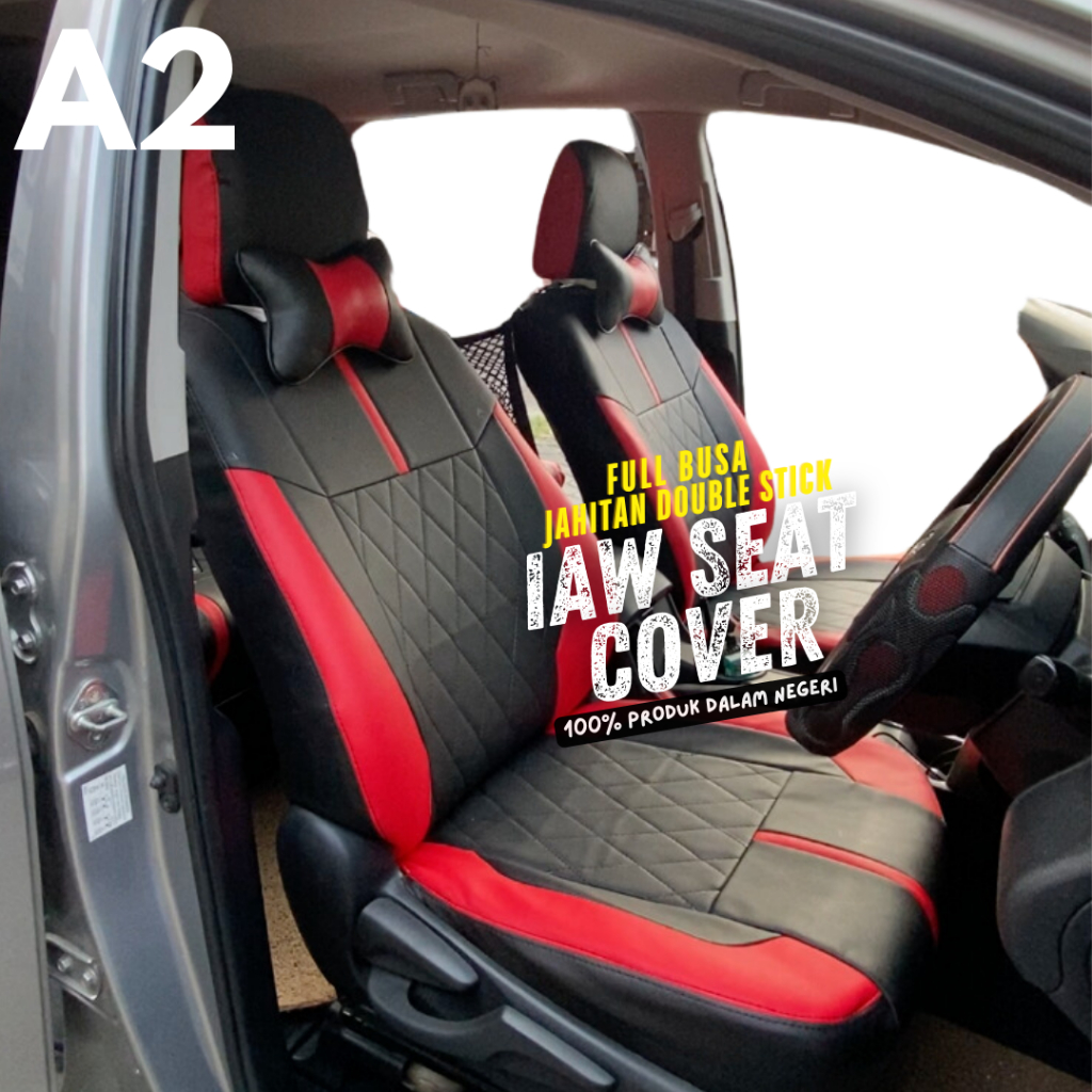 SARUNG JOK MOBIL 2 BARIS TERMURAH BAHAN MBTECH CAMARO UNTUK BRIO LAMA/SATYA/RS