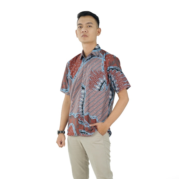 BATIK TRUSMI Hem Batik Pria Kemeja Lengan Pendek Batik CCNG BUL