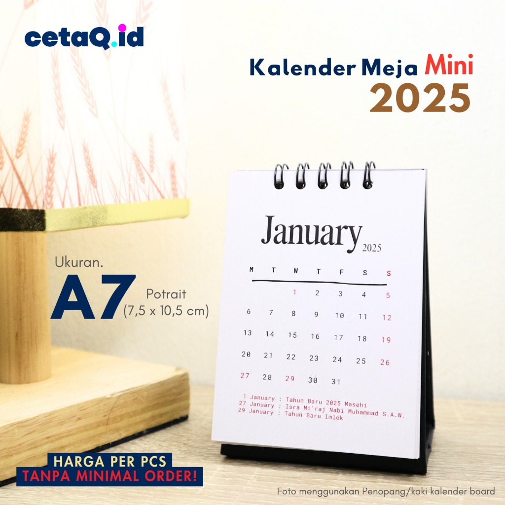 

Kalender Meja 2025 Aesthetic Ukuran A7 | Cetak Kalender 2025 mini CUSTOM