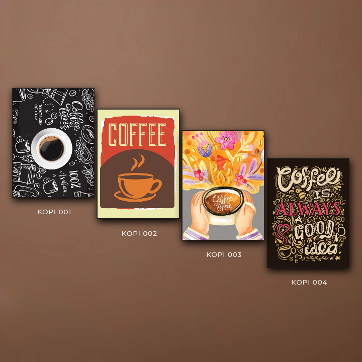 Umah Kayu Poster Kopi 3D Vintage Aesthetic