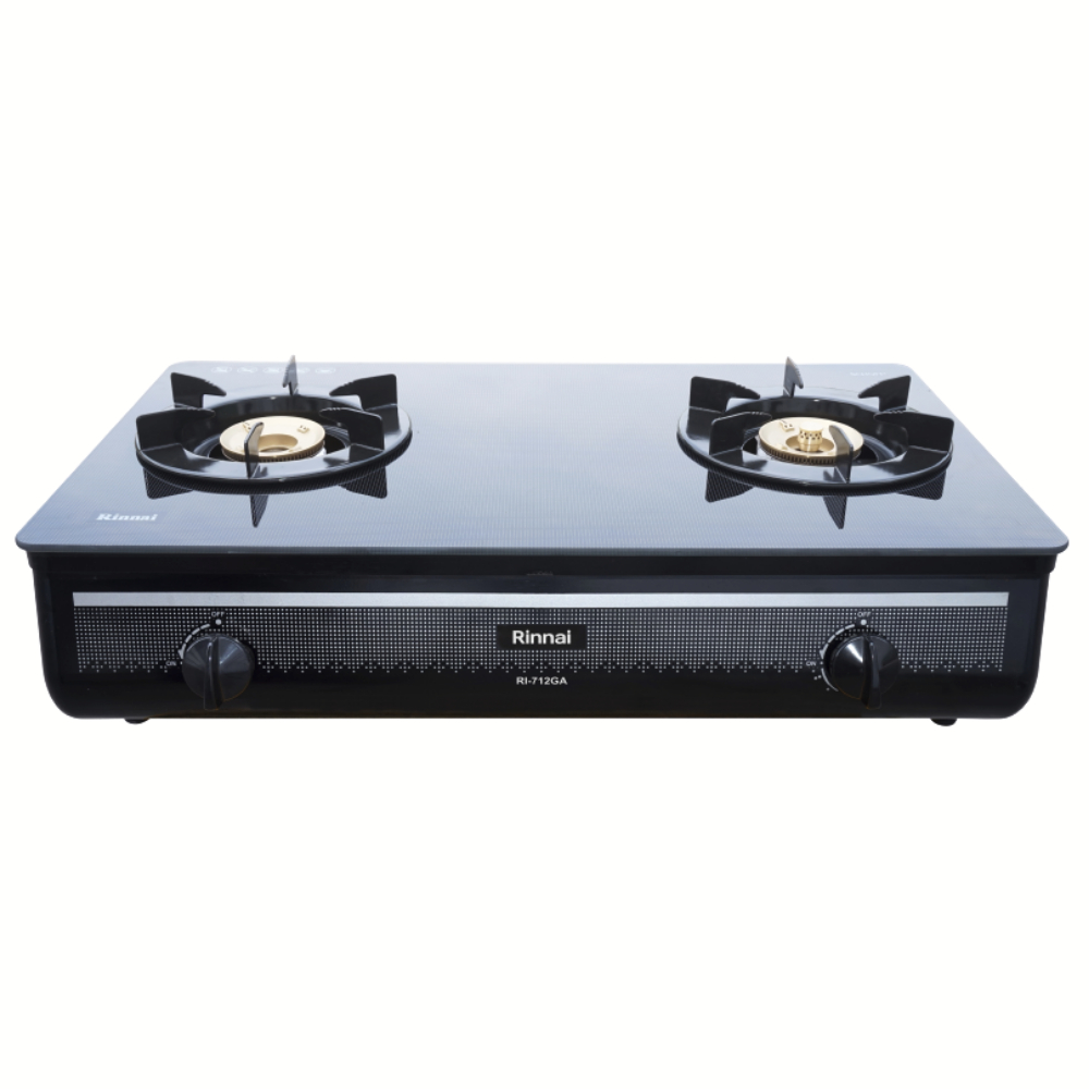 Kompor Gas Rinnai 2 Tungku Kaca RI-712GA(B) / 712GA(W) 712GA
