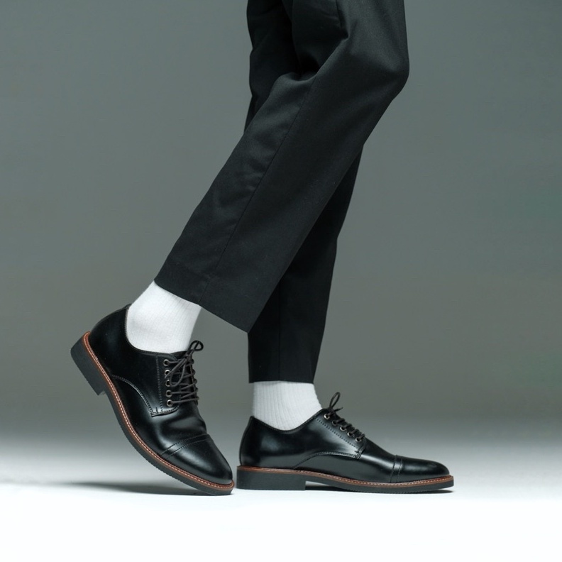 Klasen Black Oxwalker Sepatu Formal Pria Pantofel Kulit Hitam