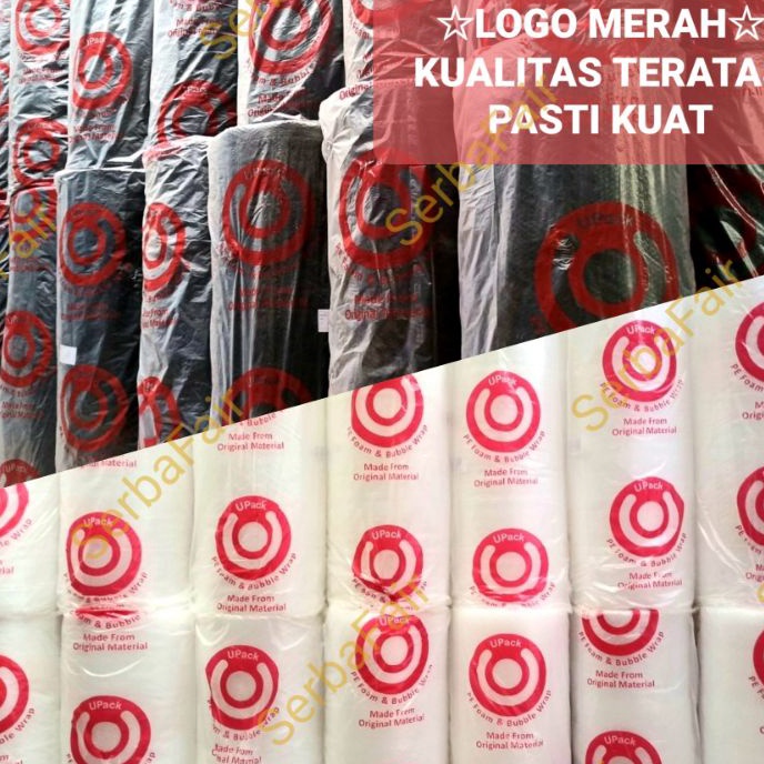 

KI3 Bubble Wrap UPACK LOGO MERAH 125x5M FULL Bubblewrap Kuat Tebal