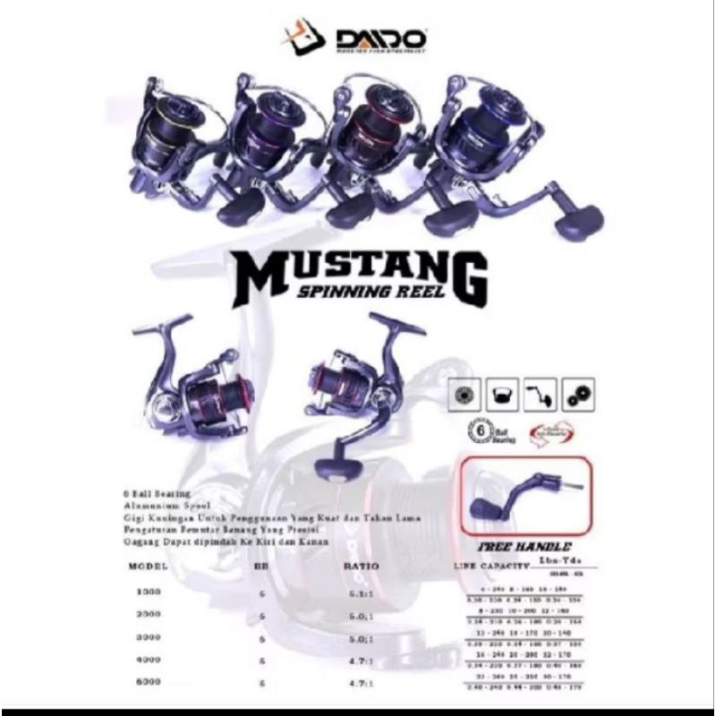 Reel Daido Mustang 1000,2000,4000.6000