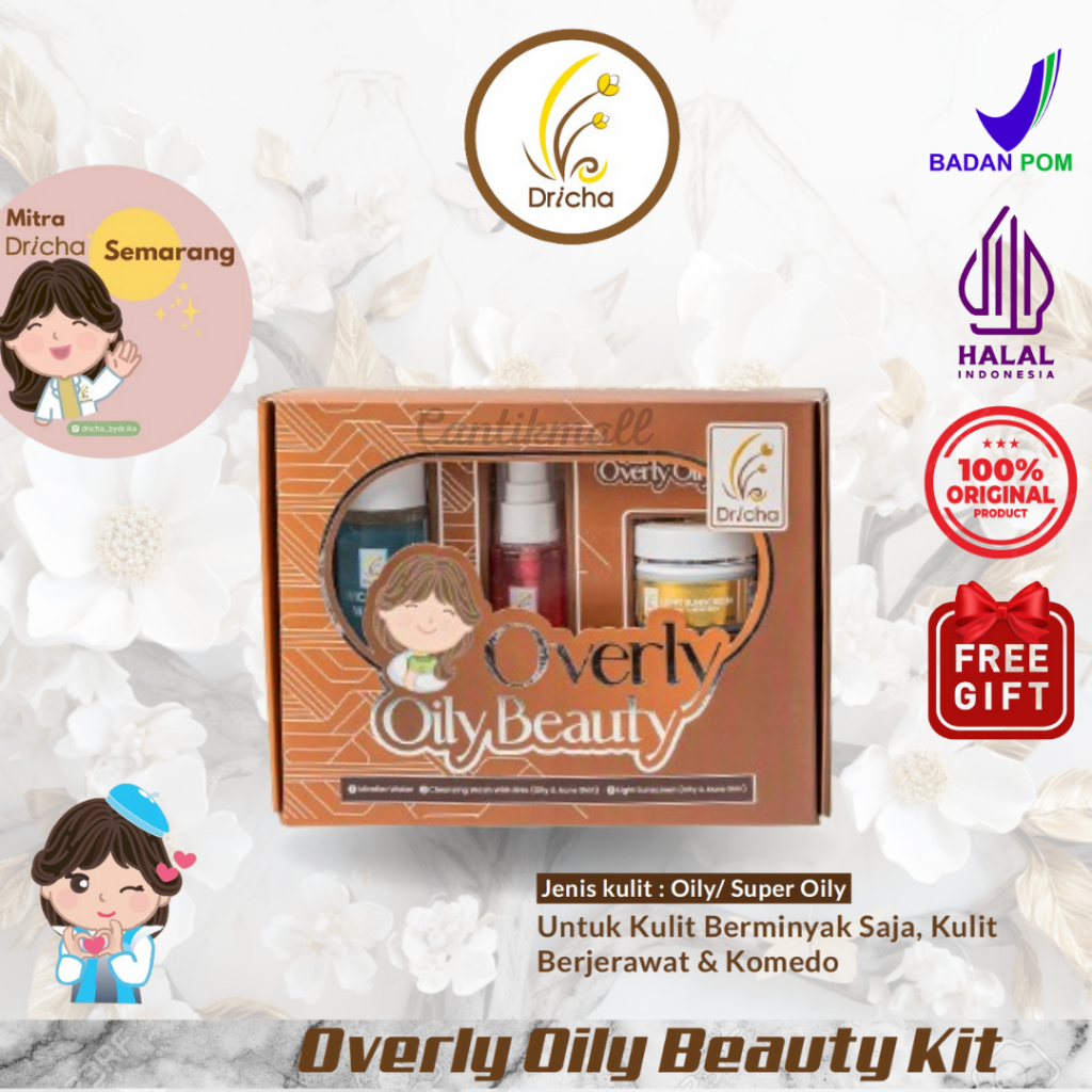 DRICHA PAKET OVERLY OILY KIT , DRICHA UNTUK KULIT BERMINYAK