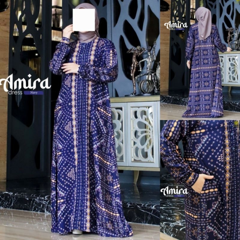 Amira Dress by Ragela Gamis Motif Etnik Bahan Rayon Premium