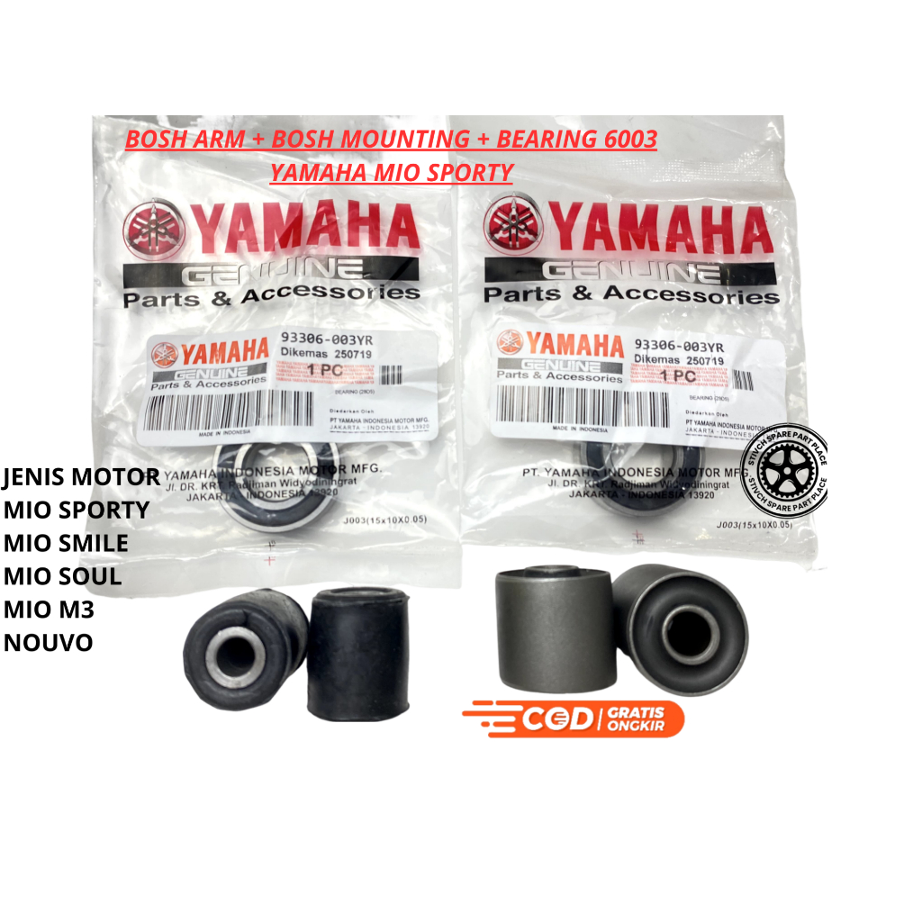 BOSH ARM + BOSH MOUNTING + BEARING 6003 YAMAHA MIO SPORTY /  MIO SMILE / MIO SOUL / NOUVO /  MIO M3