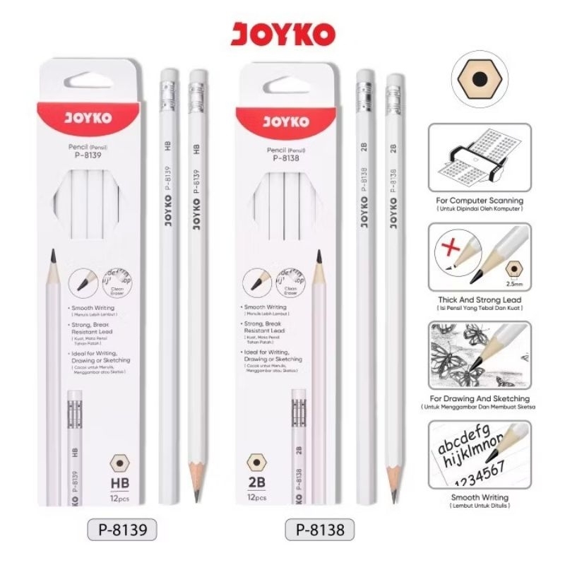 

1 PACK Pensil JOYKO P 8139 HB ISI 12 PCS