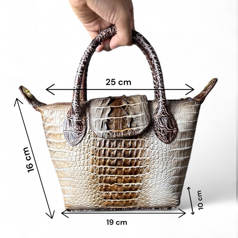 UEGENE LEATHER Longcham* mini tas wanita kulit asli buaya
