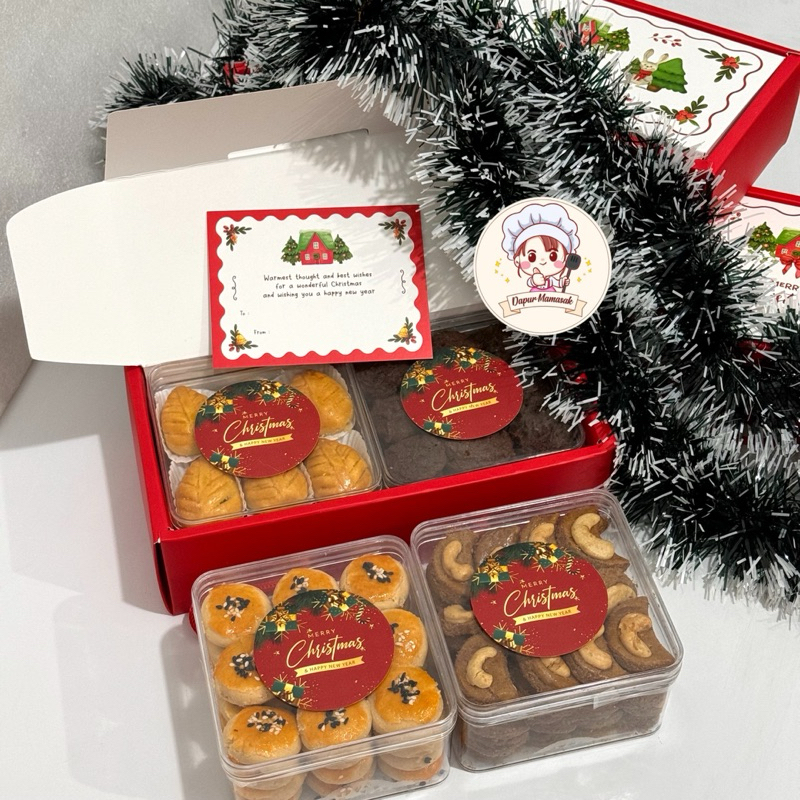 

DM - 2in1 Paket Hampers Kue Kering Hari Raya Natal dan Tahun Baru Toples Ukuran 350 gram Nastar Natal Hampers Kue Kering Cookies / Christmas Hampers