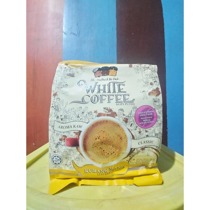 

Ali Muthu & Ah Hock White Coffee Less Sweet (15 Sachet) - Aroma Kaw Classic Ali Muthu Kopi Putih Kurang Gula