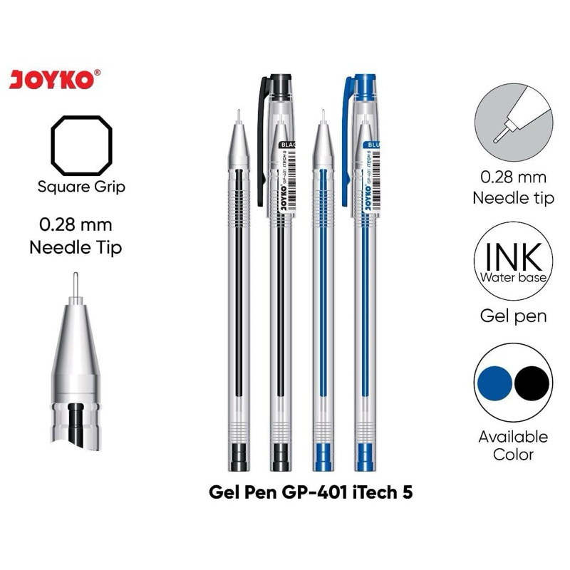 

Joyko Pen ITECH5 0,28mm Hitam Biru (12pcs)