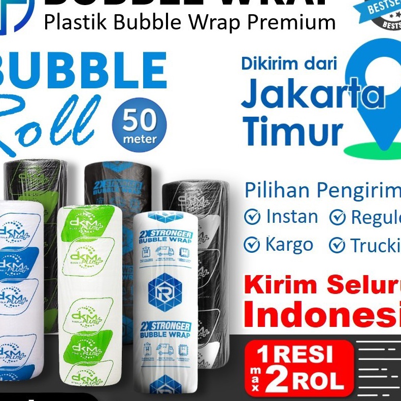 

Bonuskan Plastik Gelembung Bubble Wrap DKM Roll 5meter x 125cm Warna Bening dan Hitam Merek DKMPlus Rusfet