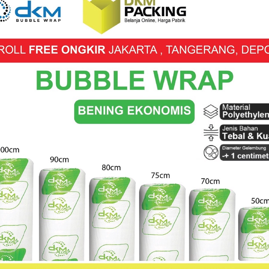 

KF7 Plastik Bubble Wrap Bening Ekonomis 5M TEBAL DKM Bubblewrap