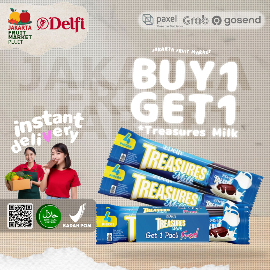 

DELFI TREASURES MILK ALL / ALMOND / COOKIES N CREAM Permen Snack Cemilan Coklat