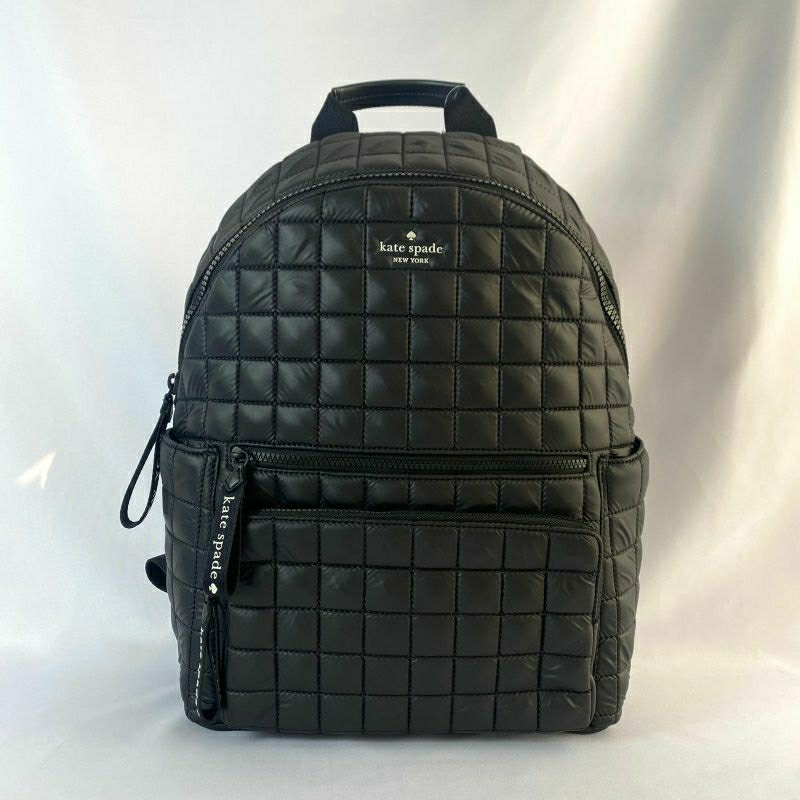 kate spade camden large backpack quilted nylon black