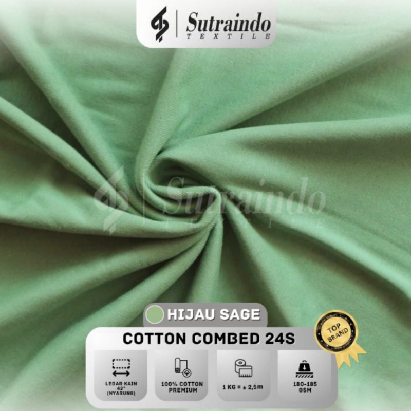 KAIN COTTON COMBED 24S (SAGE) PER 0.5 KG