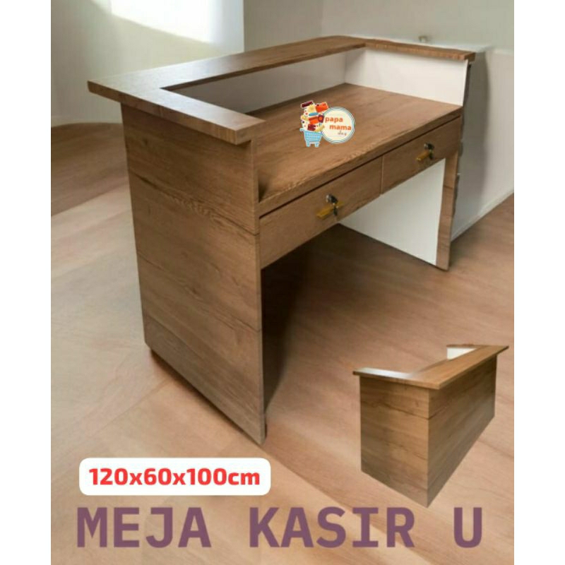 Meja Kasir U Kayu Uk120×100cm - Meja Kantor