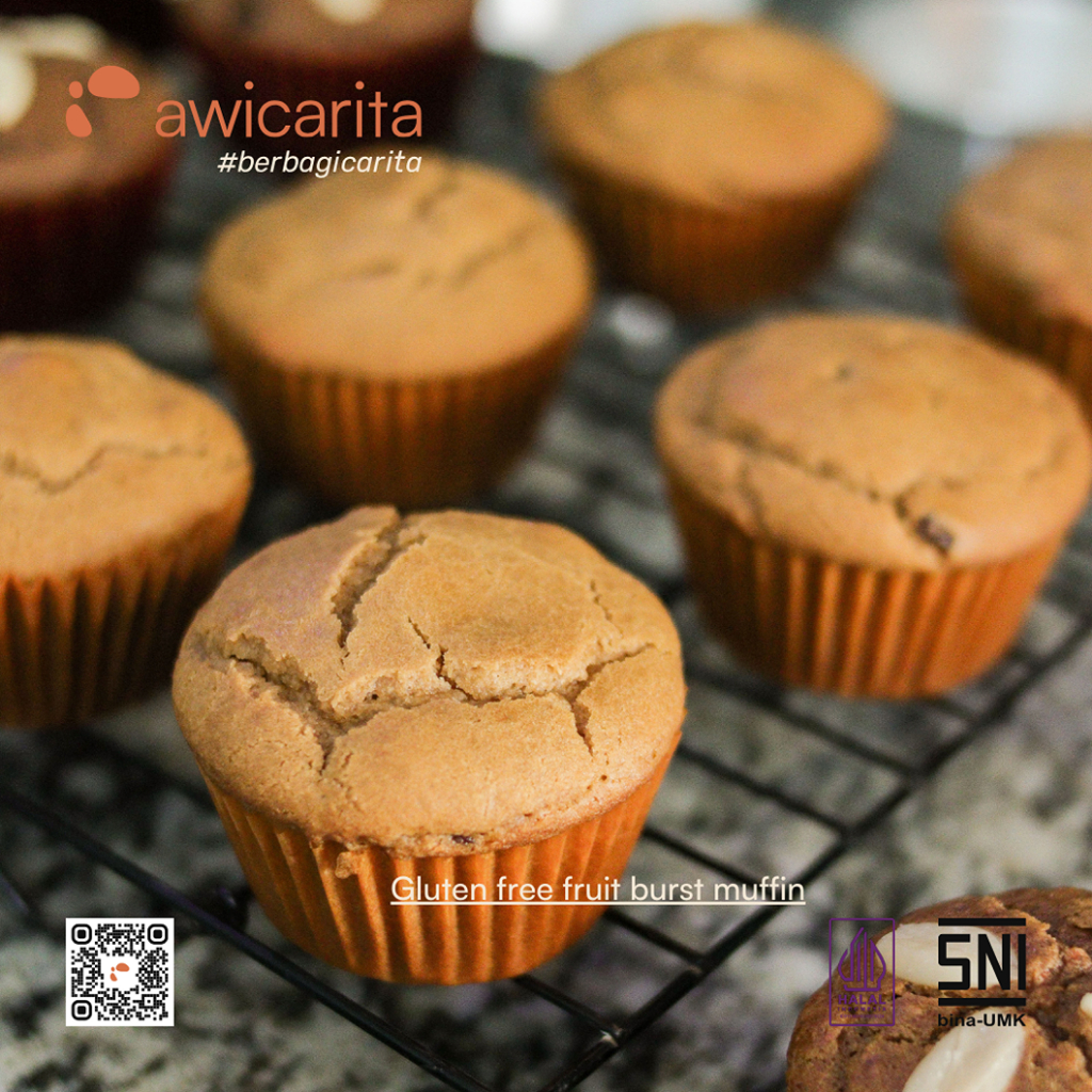 

Awicarita Gluten-Free Fruit Burst Muffin - kemasan boks isi 1/2 lusin